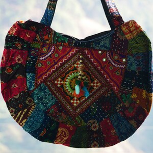 Hippie Hobo Tasche, boho Schultertasche, handgefertigte Patchwork Tasche, Beuteltasche, Festivaltasche, bunte Damentasche, Gypsy , ethnochic Bild 8