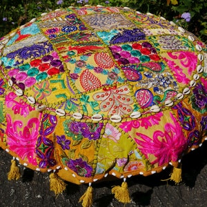 Large floor cushion - meditation cushion | round floor pillow cover - boho, hippie decor | Indian floor seating | cushion seating Cover only