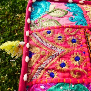 Indian floor pillow - Hippie Meditation cushion cover | Decorative Boho Throw Pillow | Colorful Floor Pillow Cover Indian floor seating image 18