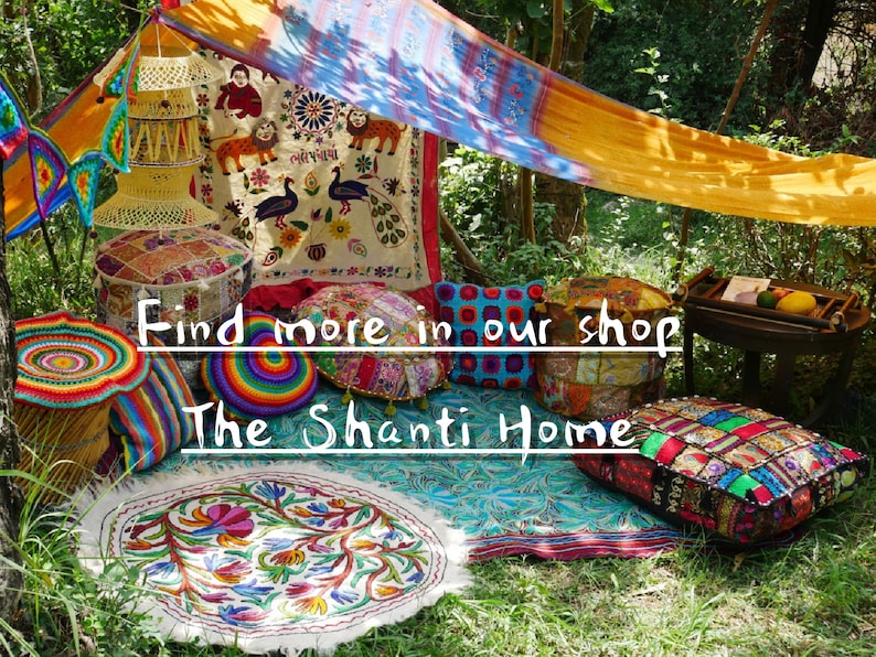 Saree Canopy boho hanging tent Shanti bed canopy bohemian wedding backdrop meditation space floor seating area hippie glamping image 10