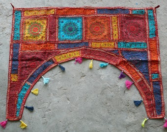 Indian door curtain Toran | bohemian window valance | colorful hippie tapestry ethnic boho wall decor