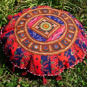 Mandala Sitzkissenbezug Meditationskissen indischessitzkissen, boho chic, hippie Sitzsack für Bodensitzecke kunterbuntes Bodenkissen Bild 1