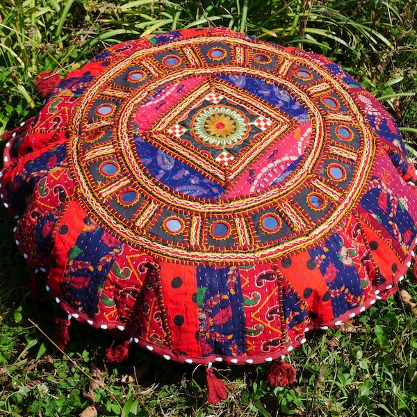 Mandala Sitzkissenbezug Meditationskissen - indischessitzkissen, boho chic, hippie Sitzsack für Bodensitzecke - kunterbuntes Bodenkissen