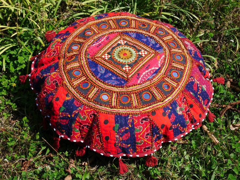 Mandala Sitzkissenbezug Meditationskissen indischessitzkissen, boho chic, hippie Sitzsack für Bodensitzecke kunterbuntes Bodenkissen Bild 1