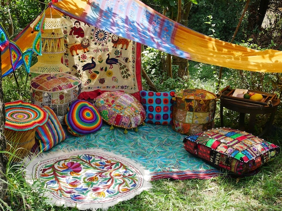 hippie floor pillows