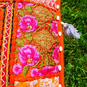 Indian floor pillow - Hippie Meditation cushion cover | Decorative Boho Throw Pillow | Colorful Floor Pillow Cover Indian floor seating image 10