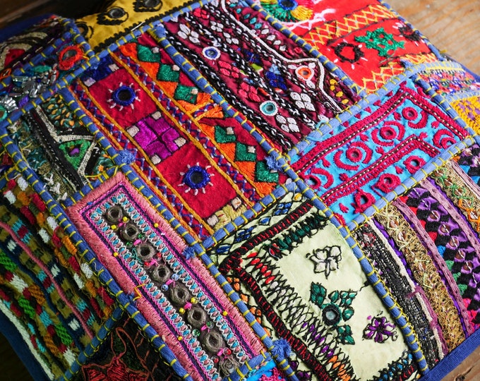 Set of 2 Boho Pillow Covers Tribal Patchwork Throw Pillow Etsy