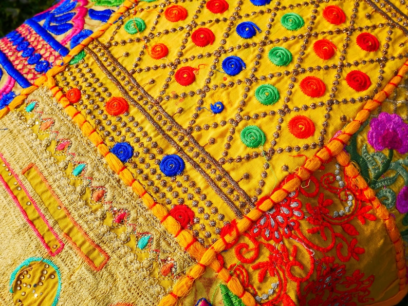 Boho cushion cover Indian throw pillow 24x16 colorful, decorative pillow case for bohemian decor | patchwork pillow hippie cushion COVER image 11