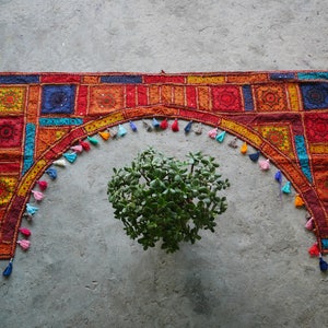 Indian Toran XXL window valance | boho curtain bohemian wall tapestry | colorful window decor - ethnic, hippie wall decor |