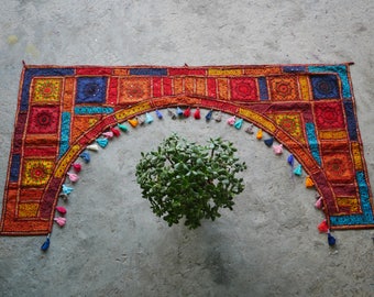 Indian Toran XXL window valance | boho curtain bohemian wall tapestry | colorful window decor - ethnic, hippie wall decor |