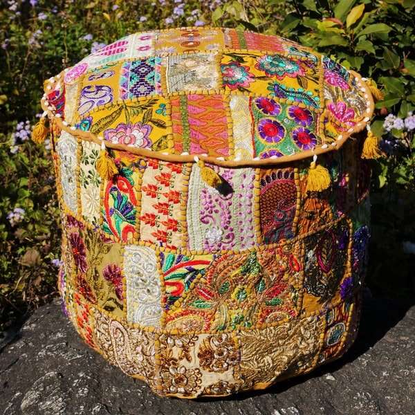 Coussin de sol patchwork | housse de sac de haricots coussin de siège boho | Indien, oriental, hippie chic |