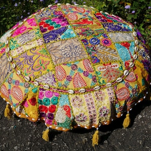 Boho Bodenkissen Patchwork Sitzkissen großer Sitzsackbezug, indisch orientalisches Kissen Ottoman hippie shanti gypsy Bild 5