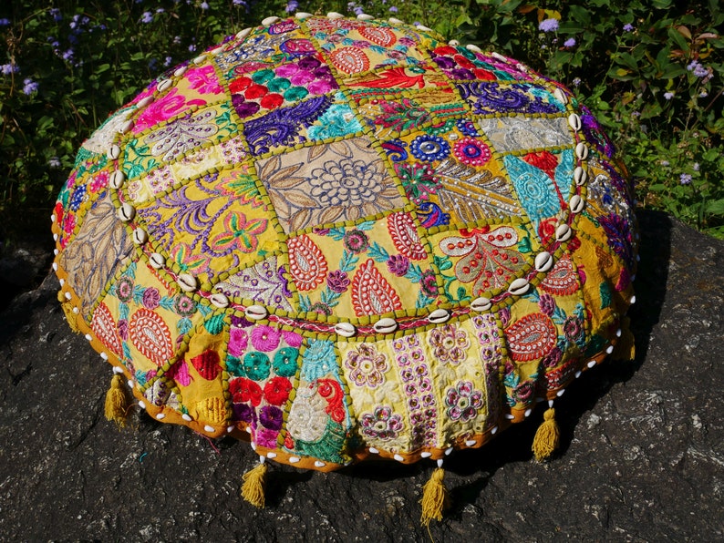 Boho Bodenkissen Patchwork Sitzkissen großer Sitzsackbezug, indisch orientalisches Kissen Ottoman hippie shanti gypsy Bild 5