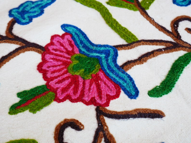Hand Embroidered Fabric by the Yard Home Decor Fabric Etsy
