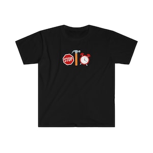 Stop Hammer Time Funny Song Pictogram Comedic T-Shirt