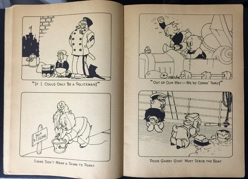Rare Vintage 1938 Looney Tunes Porky Pig Coloring Book by Leon ...