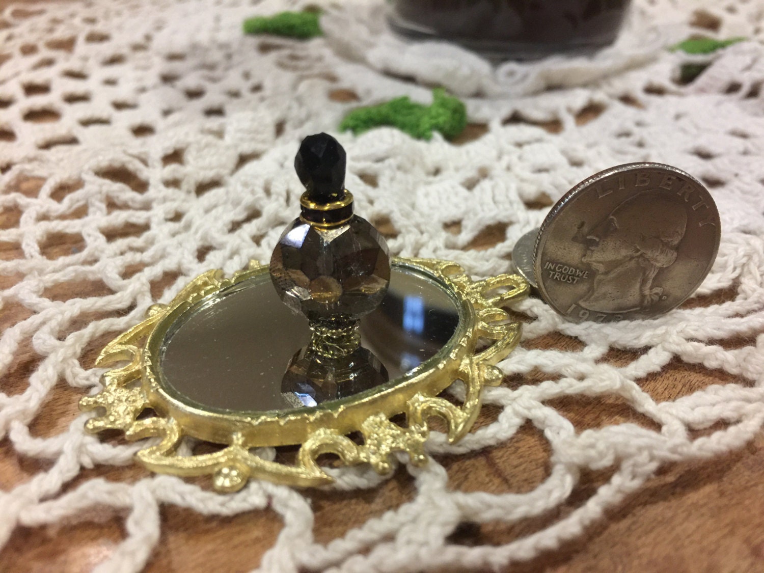 Miniature Perfume Bottle, Dollhouse Miniature, Miniature Liquor