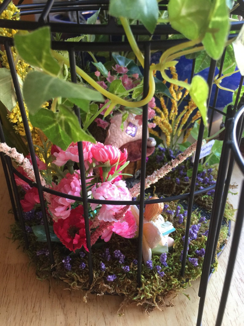 Enchanted Birdcage, Fairy Garden in A Birdcage, Birdcage Fairy Garden, Birdcage Fairy Scene