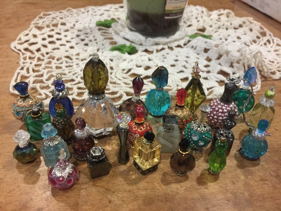 Miniature Perfume Bottle, Miniature Blue Perfume Bottle, Miniature