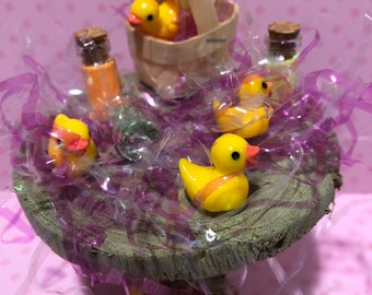 Miniature Easter Basket, Easter, Dollhouse Easter Basket, Fairy Easter Basket, Fairy Dust, Baby Duck, Miniature