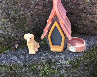 Miniature Doghouse Kit, Miniature Doghouse Set, Miniature Fairy Garden Doghouse Set, Miniature Doghouse