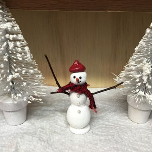 Miniature Snowman, Miniature Fairy Garden Snowman, Miniature Terrarium Snowman, Miniature Dollhouse Snowman, Miniatures, Christmas, Holiday image 2