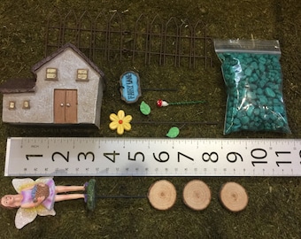 Fairy Garden Kit, Fairy Garden Starter Kit,DIY Fairy Garden Supply Kit, Fairy Garden Accessories, Fairy Garden Decor