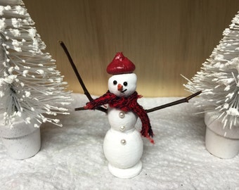 Miniature Snowman, Miniature Fairy Garden Snowman, Miniature Terrarium Snowman, Miniature Dollhouse Snowman, Miniatures, Christmas, Holiday