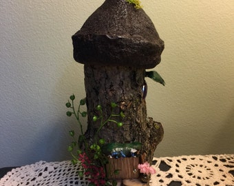 Fairy Garden House, Log House, Fairy House, Whimsical, Magical, Handmade, Unique, Fairy Garden