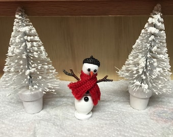 Miniature Snowman, Miniature Dollhouse Snowman, Miniature Fairy Garden Snowman, Miniature Terrarium Snowman, Minitures, Christmas, Holiday