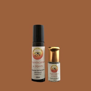 Frankincense and Myrrh Rollerball perfume Oil, aromatherapy rollerball - all natural ingredients - alcohol free - vegan