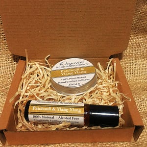 Patchouli Ylang Ylang rollerball/Deodorant set-calming, balancing, love, also available to purchase seperately