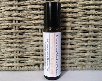 Patchouli Ylang Ylang rollerball perfume/Deodorant set-calming, balancing, love, beautiful scent to brighten your day.