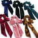 Velvet Scrunchies, Velvet Scrunchie Scarf, Pink Scrunchie, Velvet Hair Bow, School Hair Bow, Stocking Filler, Hair Bow, Christmas Hair Bows 