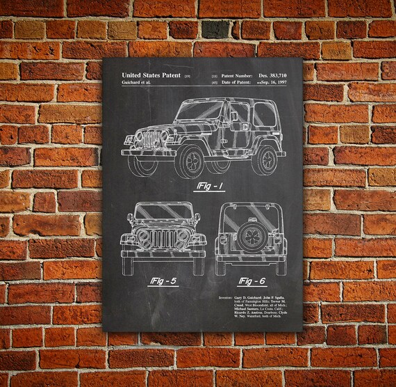 Cadre Non Inclus 4x4 Jeep Affiche De Brevet Impressions Prints Art Patent Posters Poster Cadeaux Pour Hommes D/écor Femmes Lui Blueprint Plan