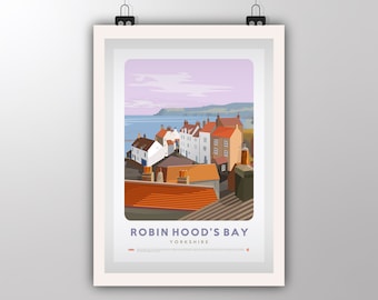 Robin Hood's Bay Art Print: Yorkshire Coast Illustration