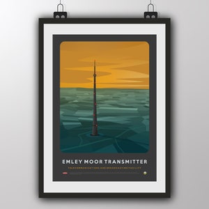 Emley Moor Transmitter, Huddersfield, Yorkshire - Art Print by Tiv