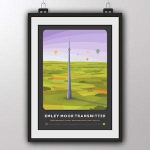 Emley Moor Transmitter, Huddersfield, Yorkshire - Art Print by Tiv
