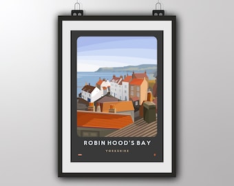 Robin Hood's Bay Art Print: Yorkshire Coast Illustration