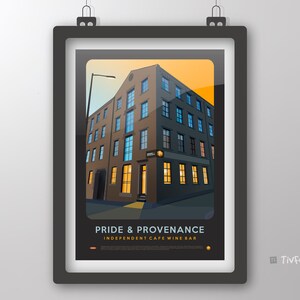 Pride & Provenance, Independent Cafe Wine Bar - Art Print by Tiv