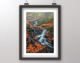 Impresión fotográfica de la cascada de Hardcastle Crags – Fotografía de paisajes