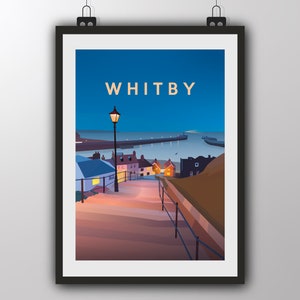 Witby bei Nacht, Yorkshire - Kunstdruck von Tiv