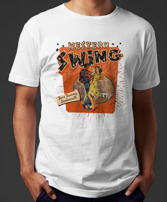 Western swing tshirt women men country cowgirl cowboy barn line dance jamboree 50s retro rockabilly top white graphic tee fifties vintage Western swing tshirt women men country cowgirl cowboy barn line dance jamboree 50s retro rockabilly top white graphic tee fifties vintage
