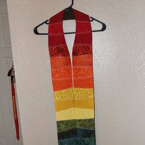 Rainbow Pieced Stole, liturgical stole