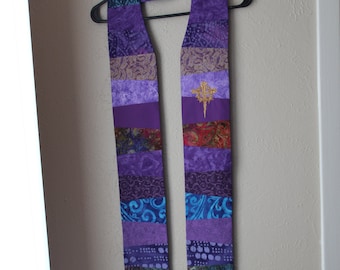 Lenten purple cross and thorns stole