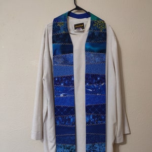 Blue Pieced Advent stole