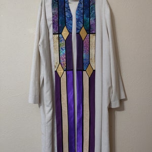 Purple Stained glass advent stole