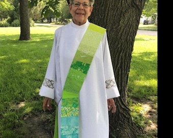 Estola de Deborah Deacon, verde, Tiempo Ordinario