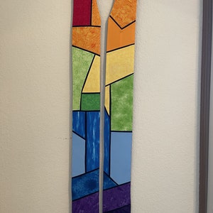 Modern Rainbow Stain Glass Stole
