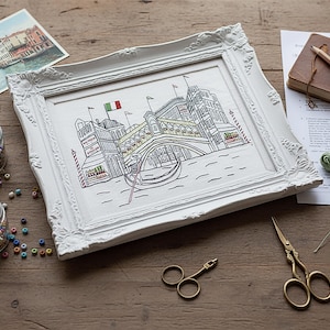 Venice Italy Embroidery Kit: DIY Needlework Craft for Beginners